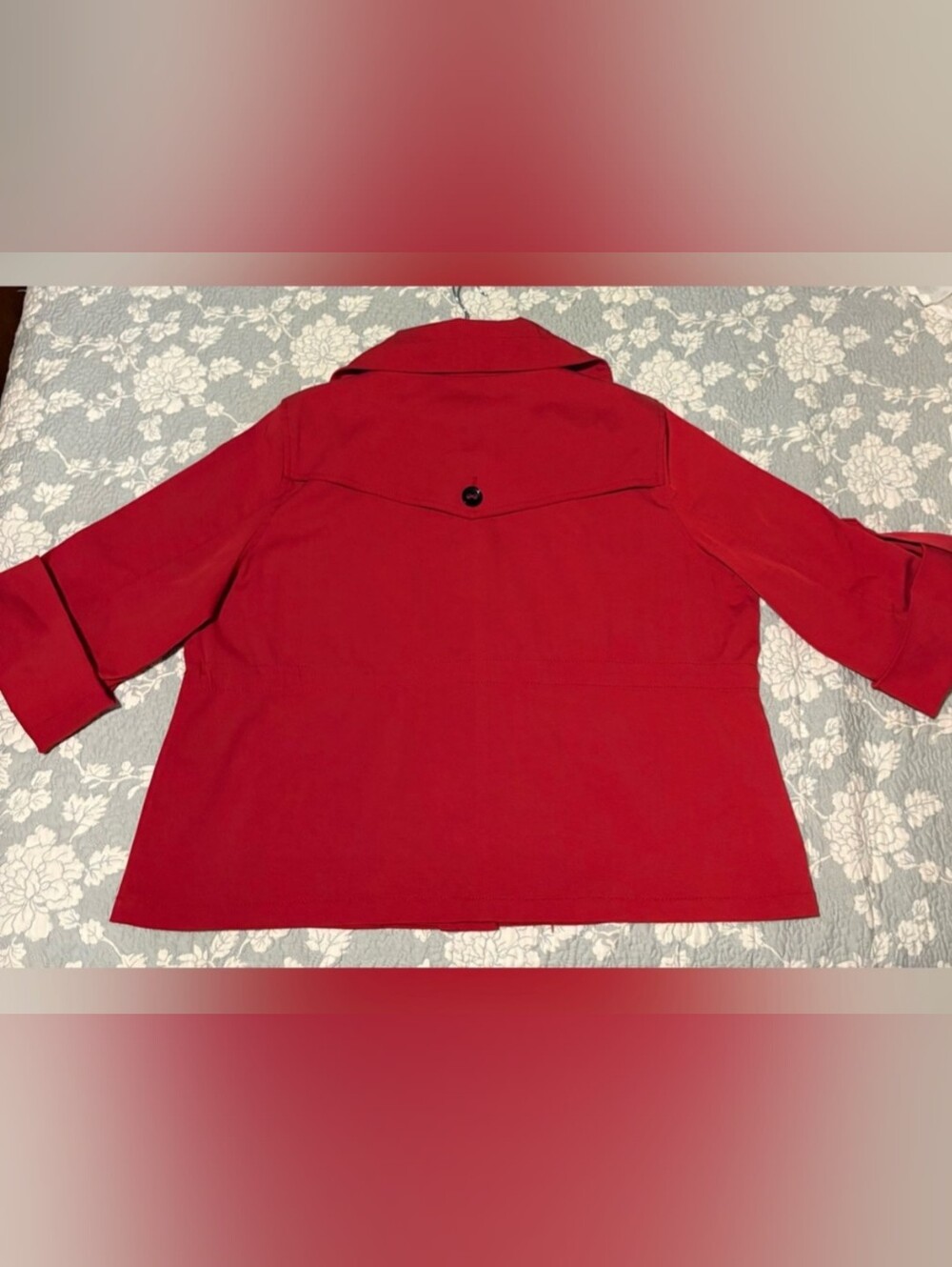 Ruby Rd. Vibrant Red Lightweight Utility Jacket. Size 16P - Picture 6 of 7